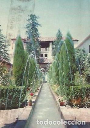 Postales: POSTAL A COLOR 2022 GRANADA GENERALIFE SURTIDORES DEL PATIO DE LA ACEQUIA ARRIBAS