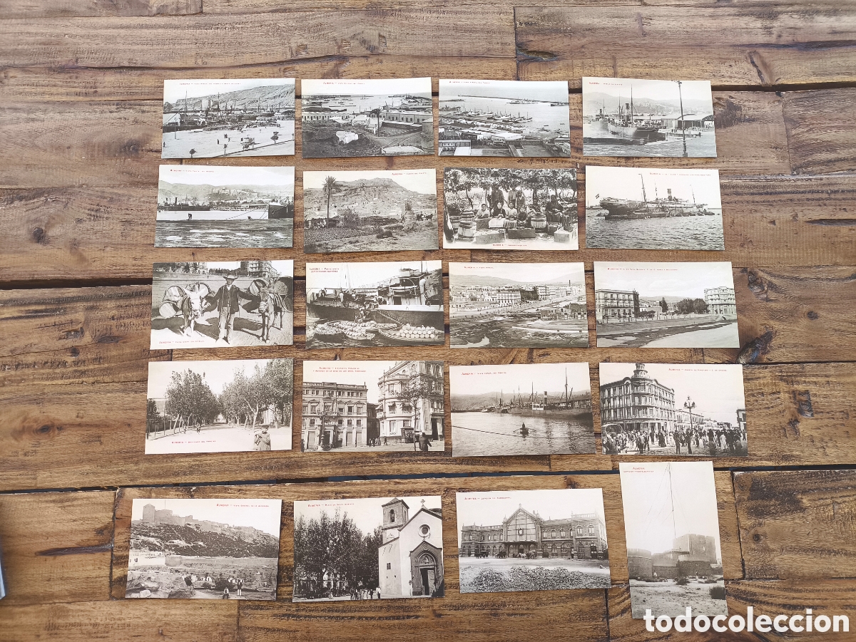 Postales: Lote 144 postales colecci&oacute;n Almer&iacute;a en la Belle &Eacute;poque Reproducciones Incompleta del 1 al 152