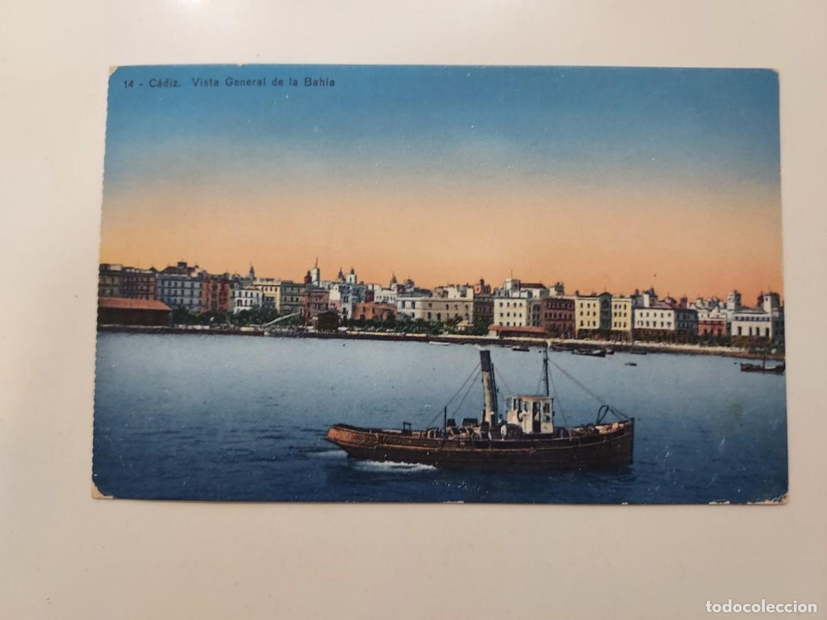 Cartes Postales: POSTAL CADIZ VISTA GENERAL DE LA BAHIA. ILUSTRADA. SIN CIRCULAR. 14