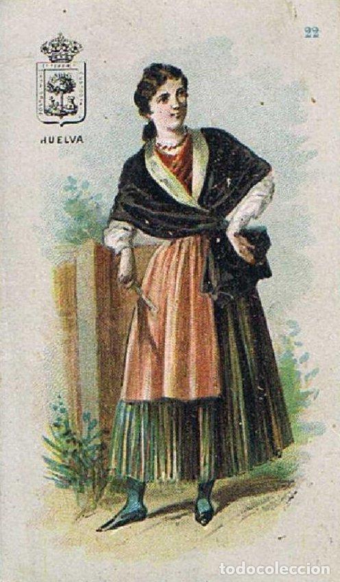 Postales: MUJER DE HUELVA. CROMOLITOGRAFIA DE LUIS LABARTA.PRINCIPIOS SIGLO XX. CHOCOLATE JAIME BOIX.