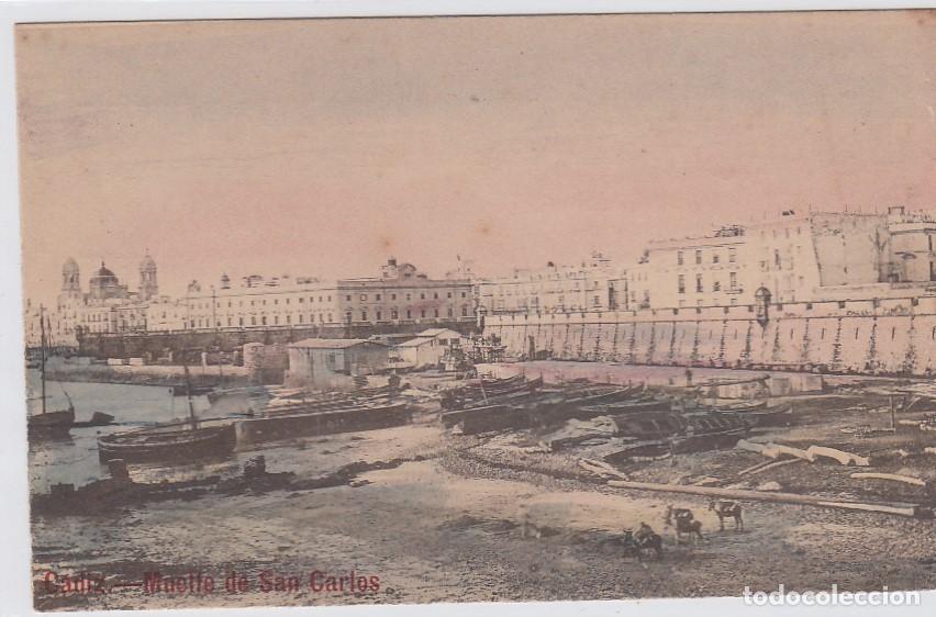 Postales: C&aacute;diz.- Muelle de San Carlos. Postal impresa de finales del siglo XIX.