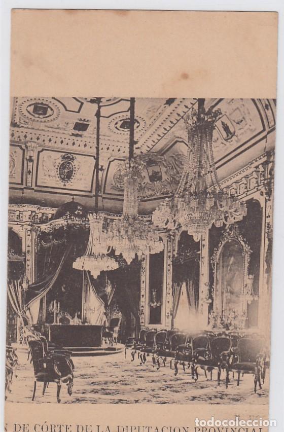 Postales: C&aacute;diz.- Sal&oacute;n de corte de la Diputaci&oacute;n. Postal con error de impresi&oacute;n de finales del siglo XIX.