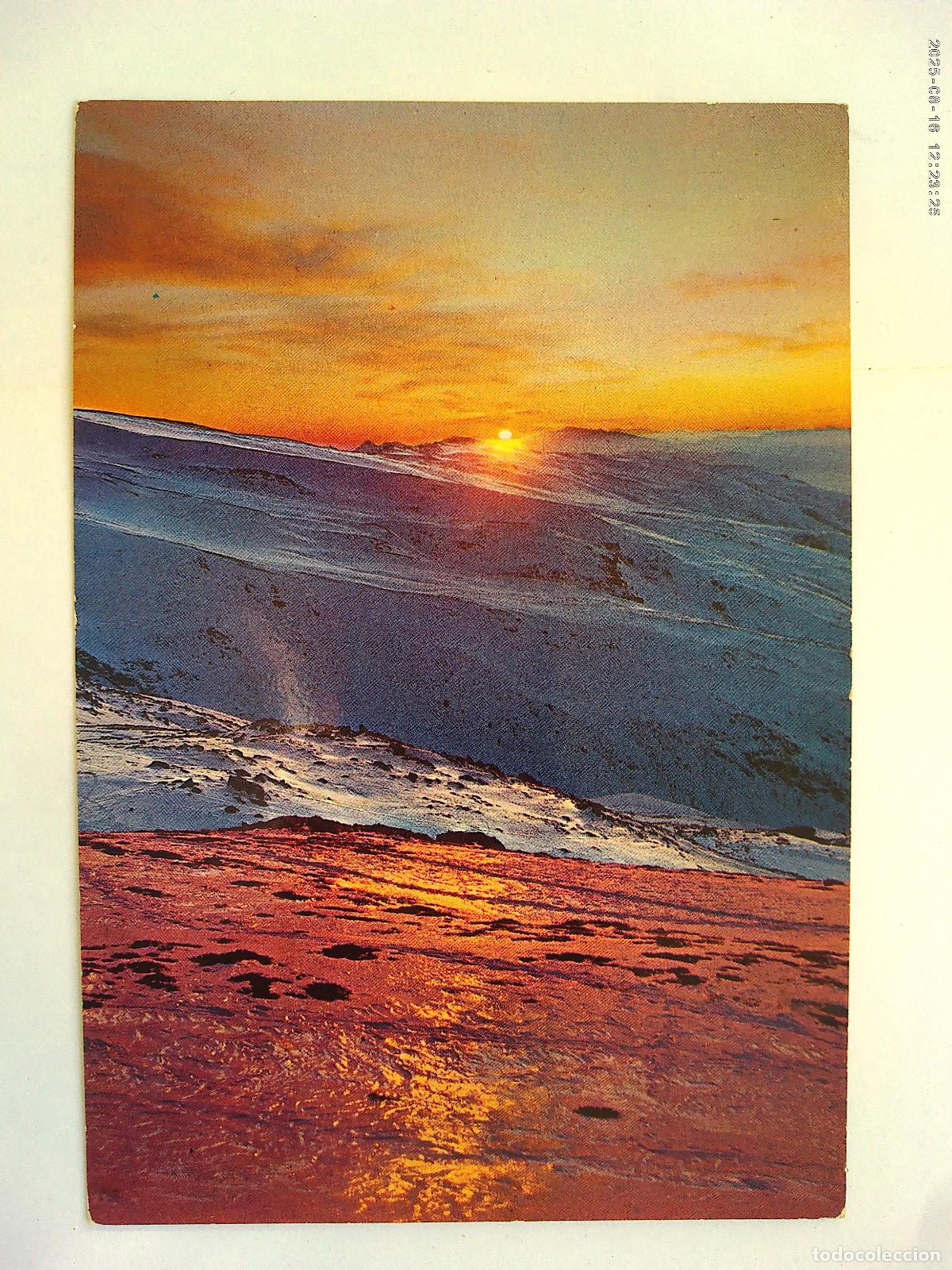 Postais: POSTAL DE GRANADA : SIERRA NEVADA , PUESTA DE SOL . A&Ntilde;OS 60 DE ZERKOWITZ