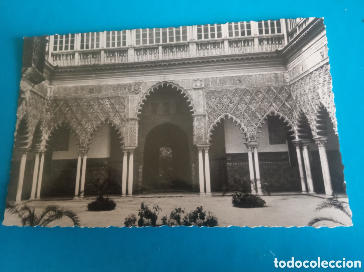 Postales: Antigua postal fotogr&aacute;fica, Sevilla, Real Alc&aacute;zar, Patio de las Doncellas