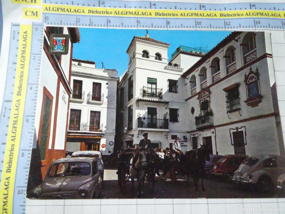 Postales: POSTAL DE SEVILLA. A&Ntilde;O 1967. PLAZA DE LOS VENERABLES SEAT 600, VOLKSWAGEN ESCARABAJO 331 ESCUD. 2722