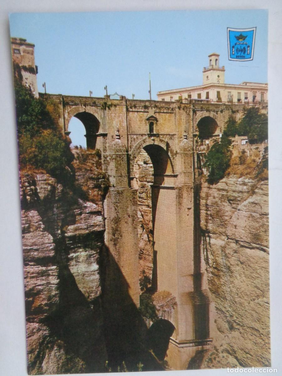 Postales: POSTAL DE RONDA ( SERRANIA DEL SOL , MALAGA ): PUENTE NUEVO . A&Ntilde;OS 60