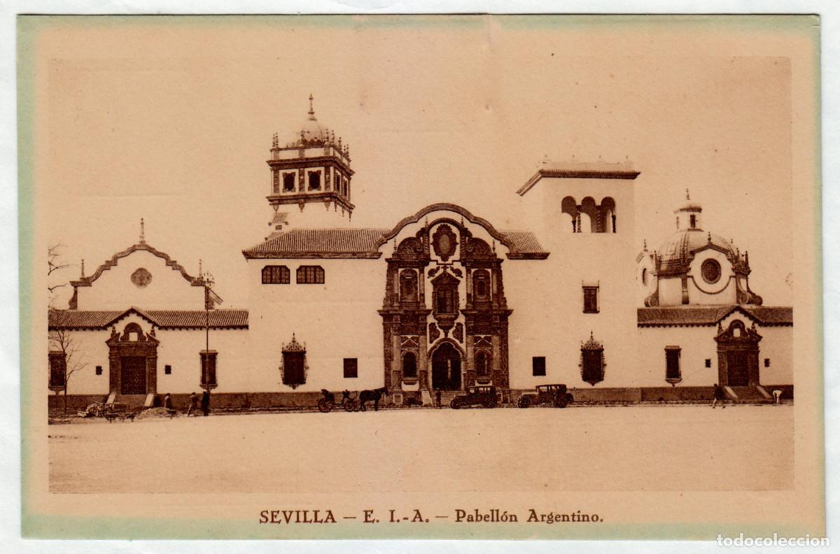 Postales: Rara. Exposici&oacute;n Iberoamericana, Pabell&oacute;n Argentino, Sevilla. Edici&oacute;n E. Ramos. A&ntilde;os 20-30 sv