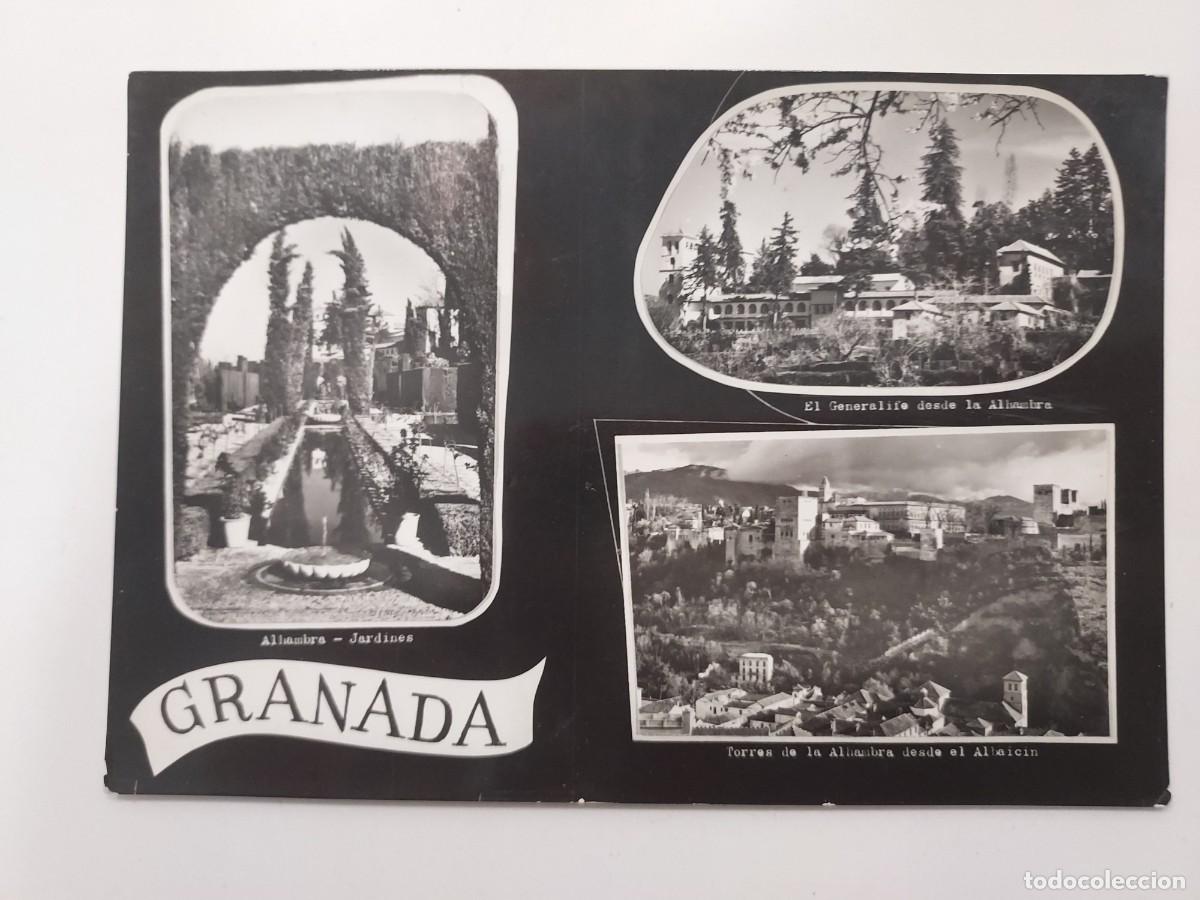 Postales: POSTAL GRANADA VISTAS ALHAMBRA Y GENERALIFE. 1960. SIN CIRCULAR. DOMINGUEZ 1014