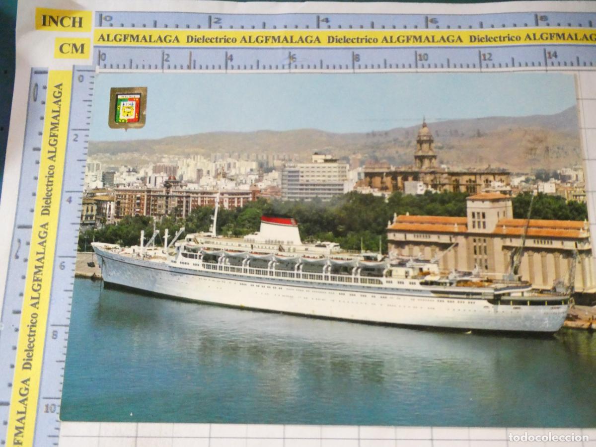 Postales: POSTAL DE M&Aacute;LAGA. A&Ntilde;O 1970. BUQUE BARCO CRUCERO CRISTOFORO COLOMBO EN EL PUERTO 36 ESCUDO ORO. 765