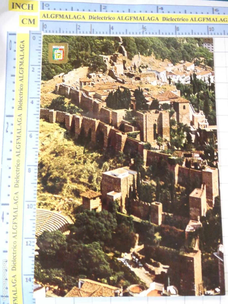Postales: POSTAL DE M&Aacute;LAGA. A&Ntilde;O 1974. VISTA AEREA DE LA ALCAZABA. 85 ESCUDO ORO. 768