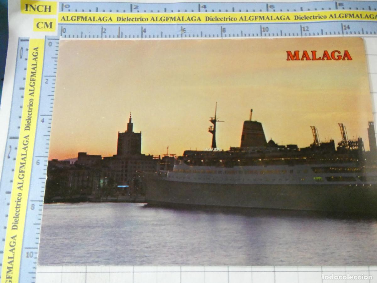Postales: POSTAL DE M&Aacute;LAGA. A&Ntilde;O 1977. VISTA DEL PUERTO BARCO BUQUE CRUCERO. 4856 PERLA. 783