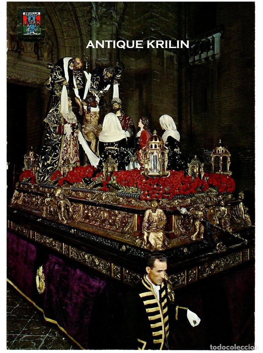 Postales: SEVILLA N&ordm; 193 SEMANA SANTA , SAGRADO DESCENDIMIENTO Y QUINTA ANGUSTIA / SIN FRANQUEAR