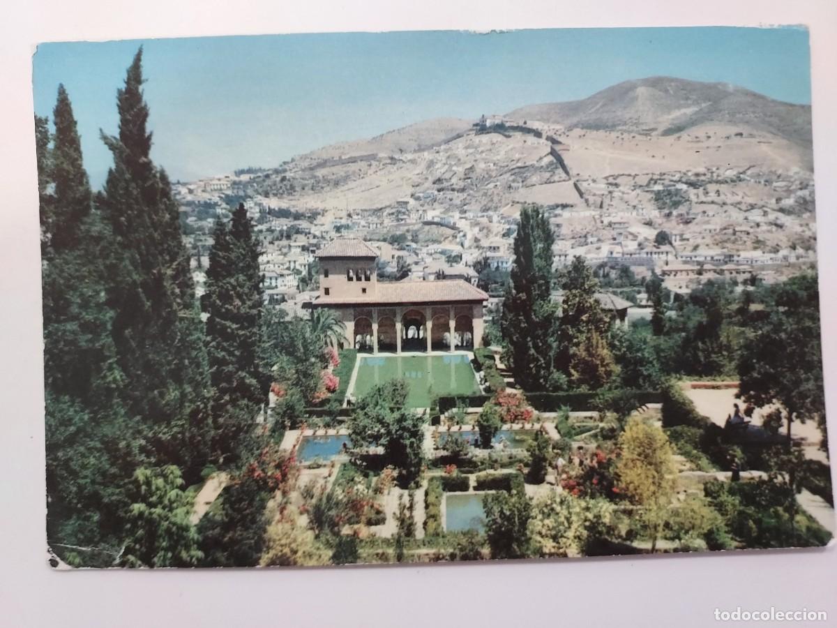 Postales: POSTAL GRANADA VISTA GENERAL DEL PARTAL AL FONDO EL SACROMONTE. ESCRITA EN 1960. CERVANTES LIBRERIA
