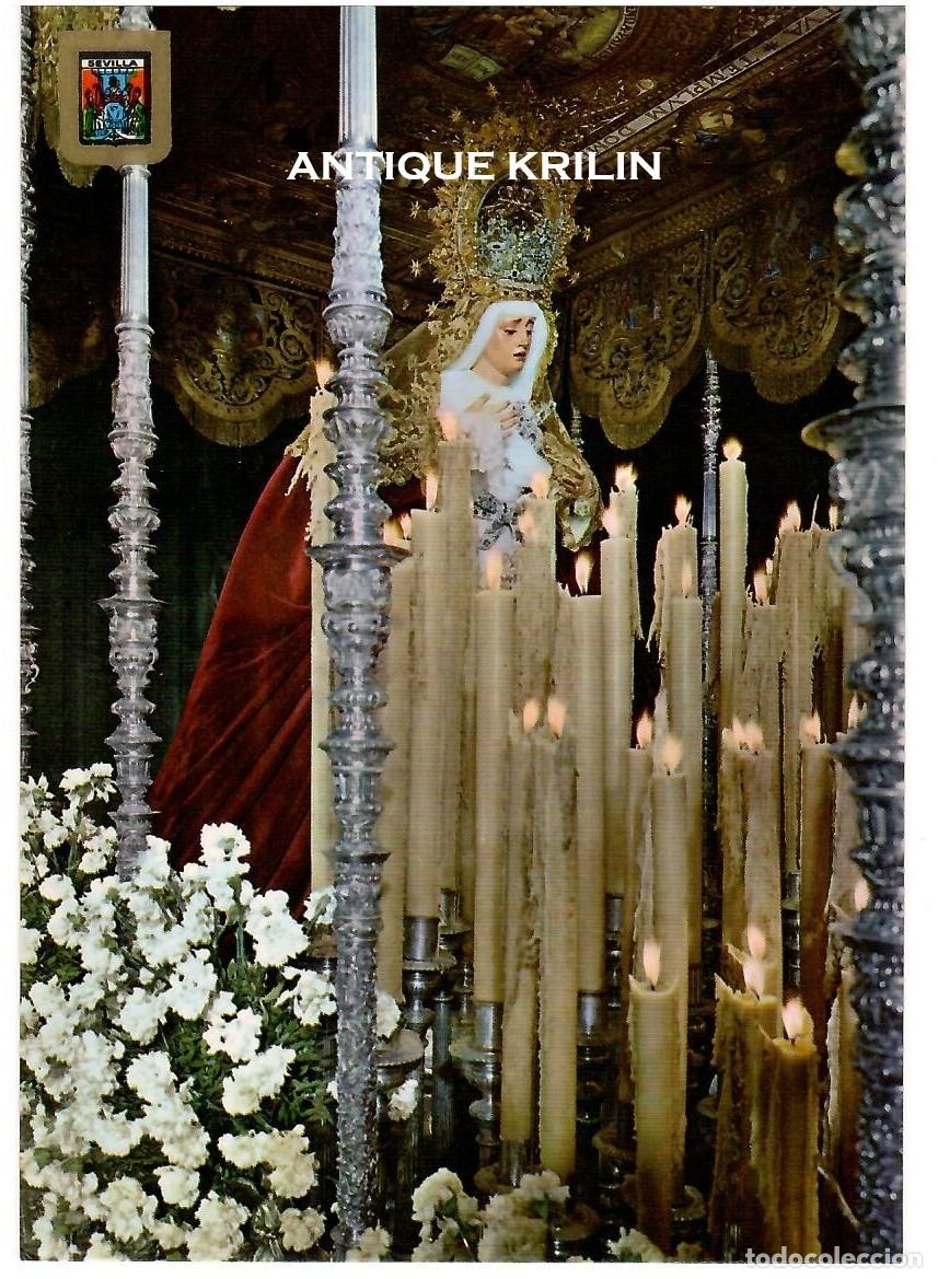 Postales: SEVILLA N&ordm; 8 SEMANA SANTA , NTRA. SRA. DE LAS ANGUSTIAS / SIN FRANQUEAR PERO ESCRITA