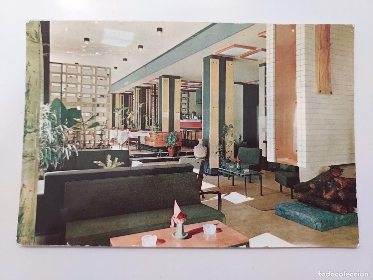 Postales: POSTAL ALMU&Ntilde;ECAR HOTEL PORTAMAR HALL Y BAR. 1964. SIN CIRCULAR. GRANADA