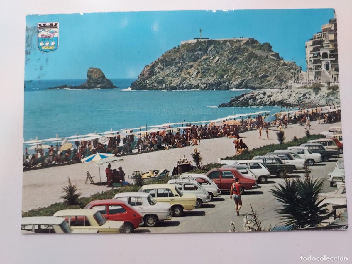 Postales: POSTAL ALMU&Ntilde;ECAR VISTA DE LA PLAYA. 1975. CIRCULADA. GRANADA. 839 ZERKOWITZ