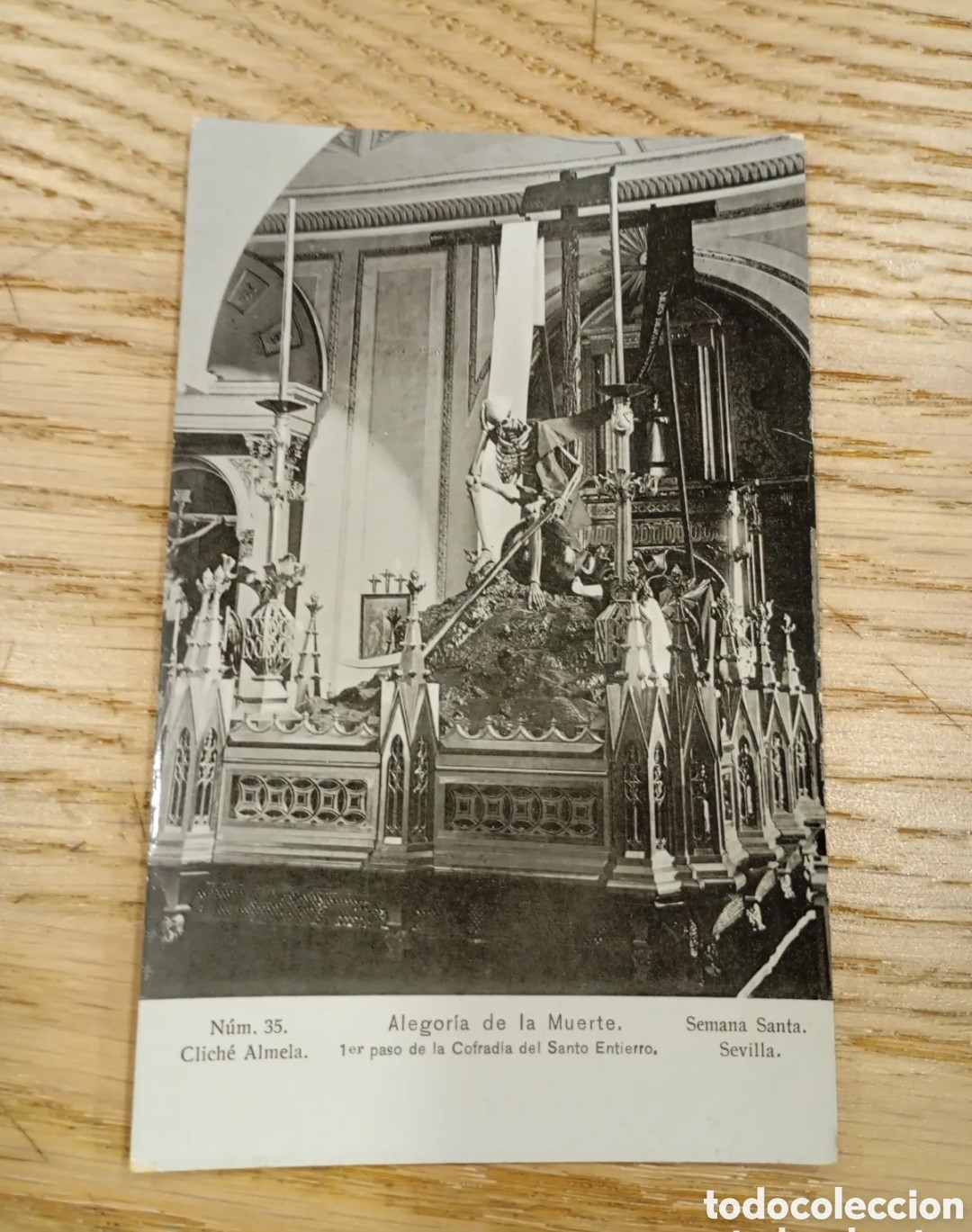 Postales: SEVILLA - SEMANA SANTA - ALEGOR&Iacute;A DE LA MUERTE - COFRAD&Iacute;A DEL SANTO ENTIERRO - CLICH&Eacute; ALMELA