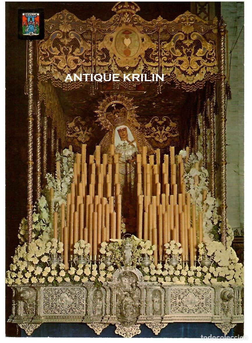 Postales: SEVILLA N&ordm; 252 SEMANA SANTA , M&ordf; SANTISIMA DE LAS ANGUSTIAS / ESCUDO DE ORO / SIN FRANQUEAR