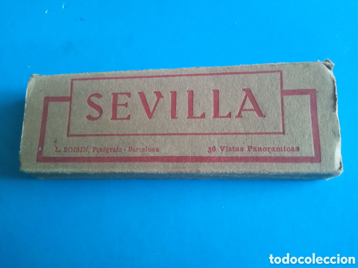 Postales: Antiguo acorde&oacute;n con 36 vistas Panor&aacute;micas de Sevilla
