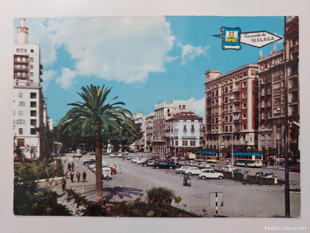 Postales: POSTAL MALAGA PLAZA DE QUEIPO DE LLANO. 1965. SIN CIRCULAR. MOTO VESPA. 5296 PERGAMINO