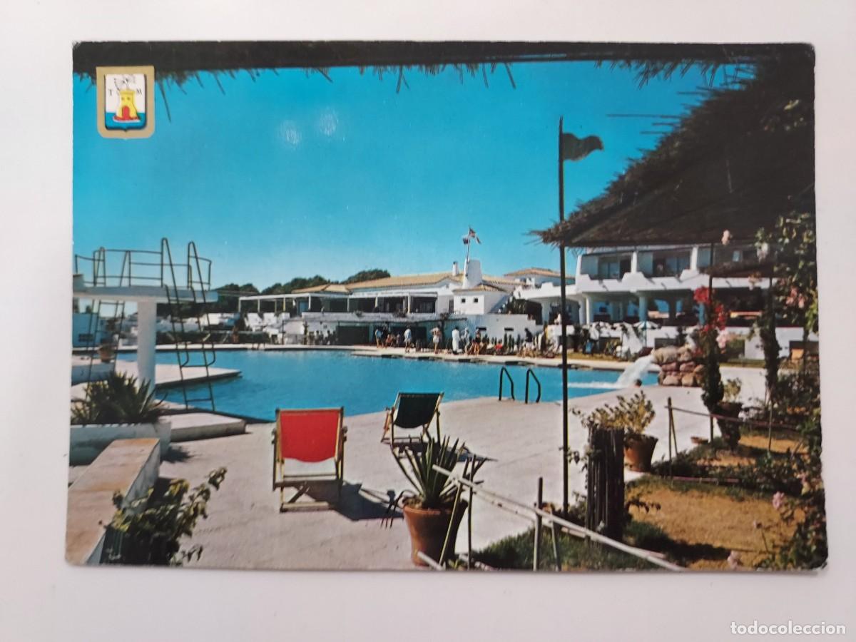 Postales: POSTAL MARBELLA GOLF HOTEL GUADALMINA PISCINA COMEDOR. 1962. ESCRITA. MALAGA