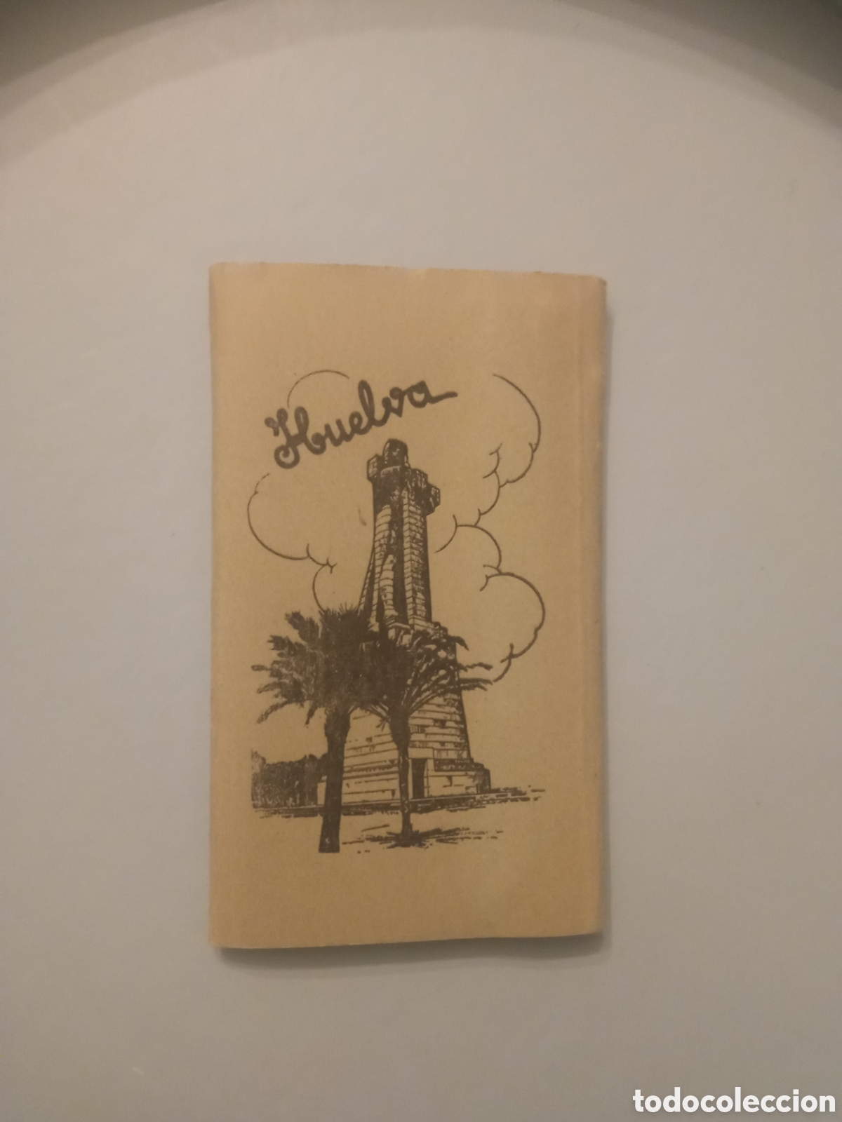 Postales: Antiguo acorde&oacute;n de 10 antiguas fotograf&iacute;as en miniatura de Huelva, miden 88x45mm