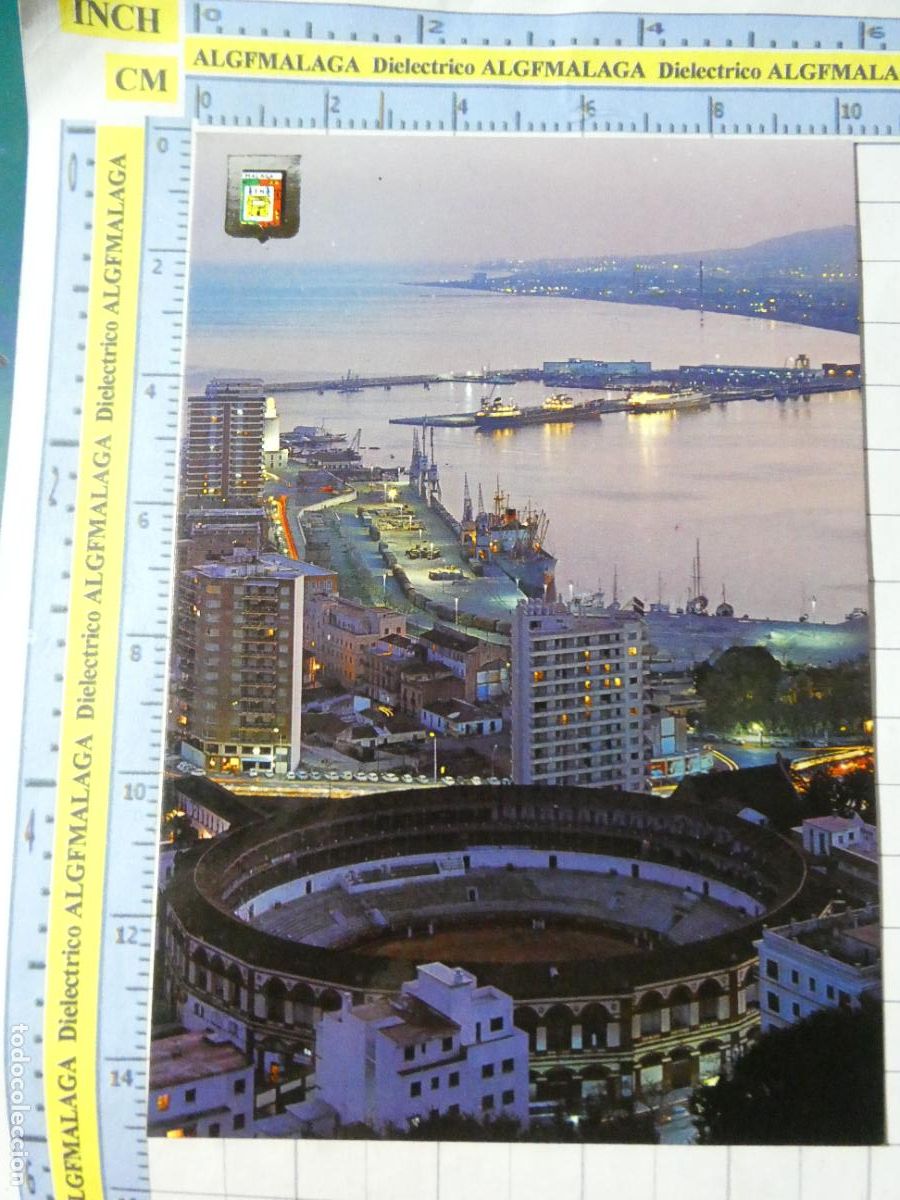 Postales: POSTAL DE M&Aacute;LAGA. A&Ntilde;O 1973. PLAZA DE TOROS MALAGUETA NOCTURNA 10 ESCUDO ORO. 754