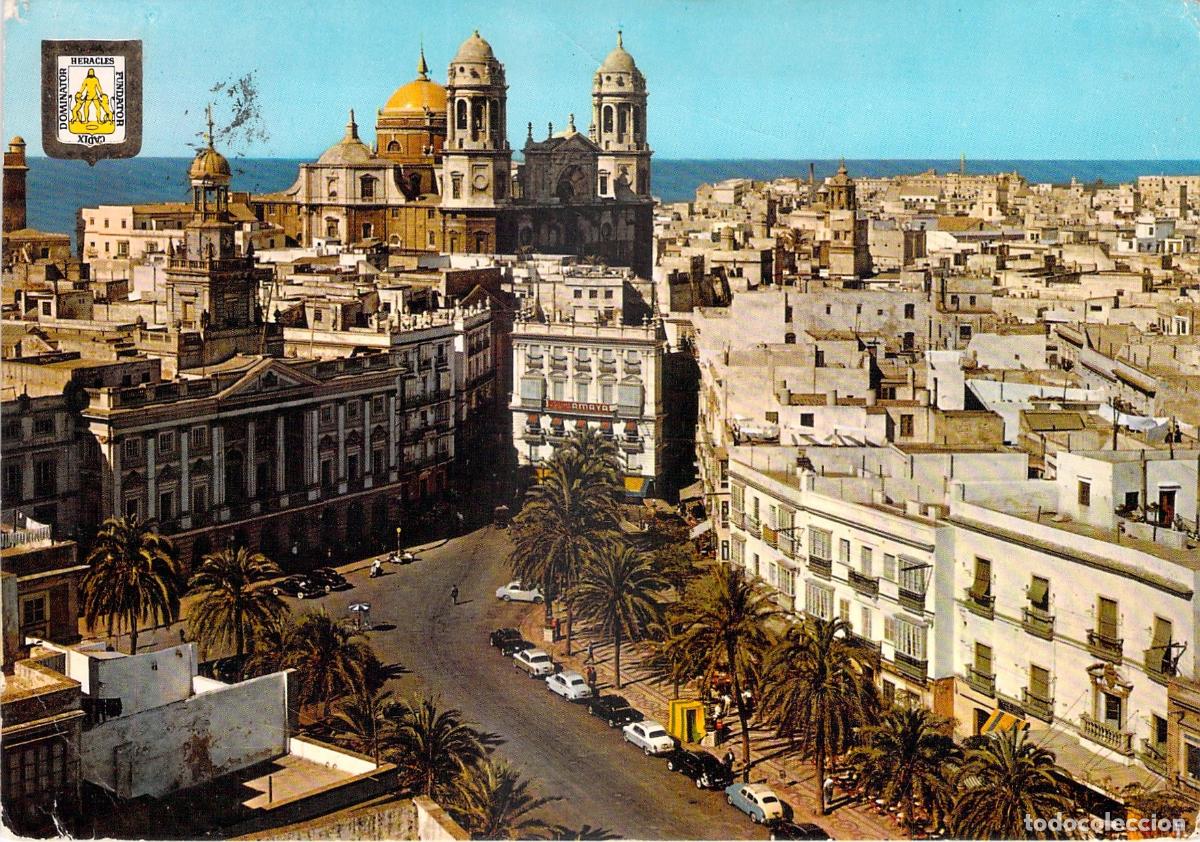 Postales: Postal de la Plaza de San Juan de Dios y Ayuntamiento en C&aacute;diz