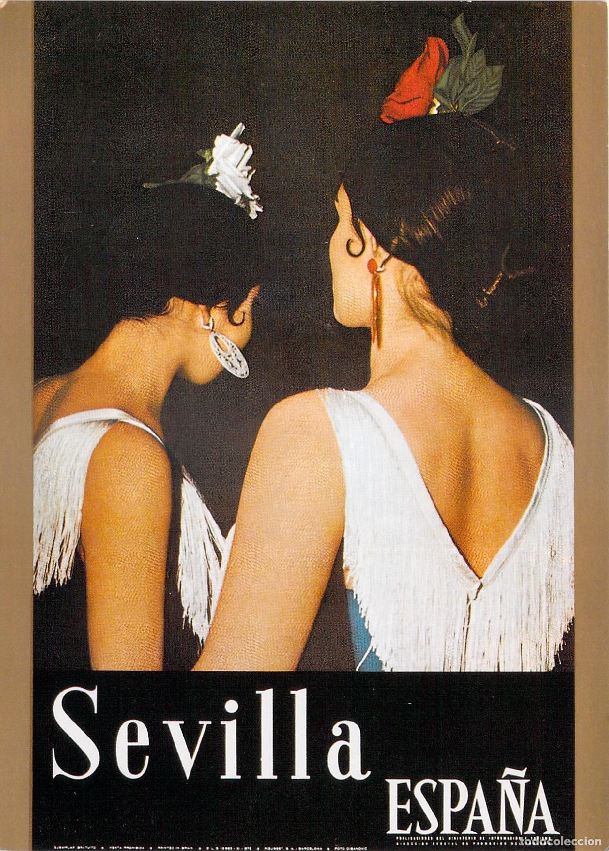 Postales: Postal de Sevilla, mujeres con traje regional de Andaluc&iacute;a