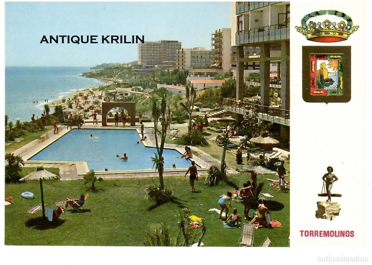 Postales: TORREMOLINOS N&ordm; 22 VISTA GENERAL , FUENTE DE LA SALUD / ESCUDO DE ORO LUXE / SIN FRANQUEAR