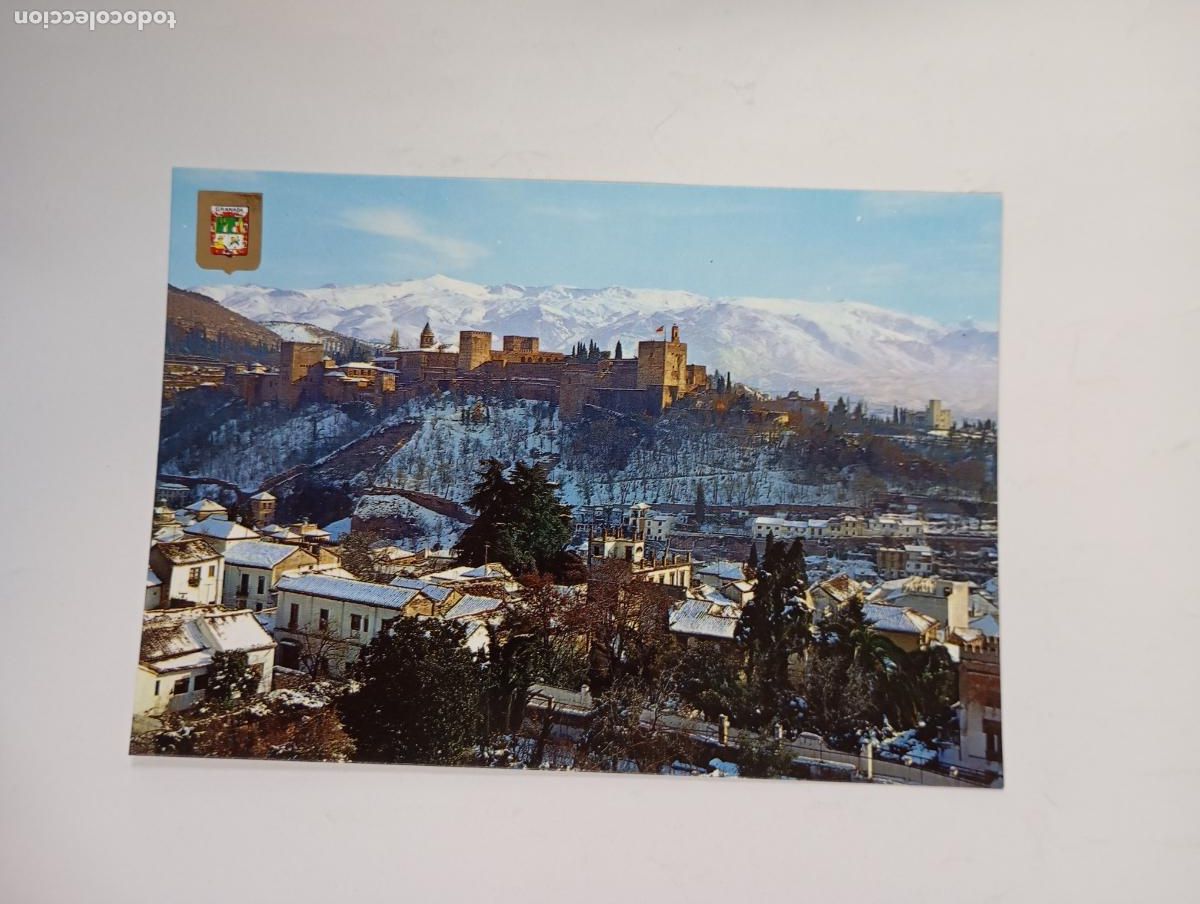 Postales: POSTAL DE GRANADA. ALHAMBRA. SOL Y NIEVE. TDKP29V