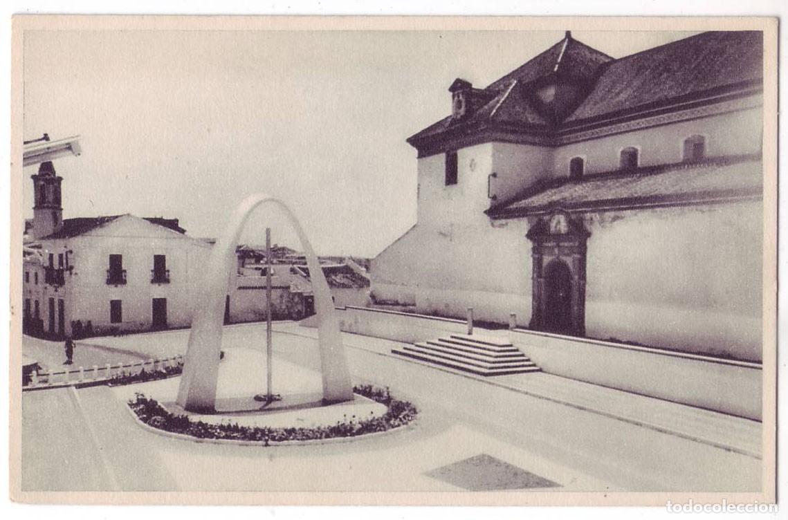 Postales: Gibrale&oacute;n (Huelva): Iglesia y Plaza de Santiago. Foto Rodri. No circulada (A&ntilde;os 50)