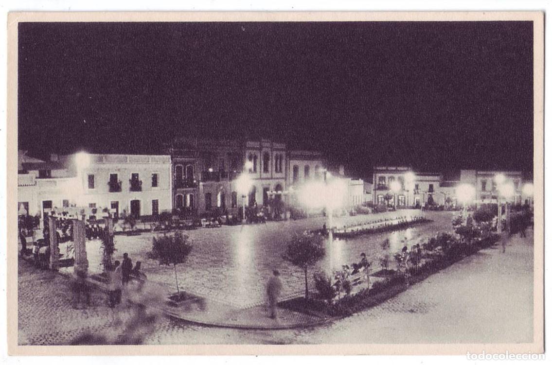 Postales: Gibrale&oacute;n (Huelva): Paseo de Calvo Sotelo, iluminado. Foto Rodri. No circulada (A&ntilde;os 50)