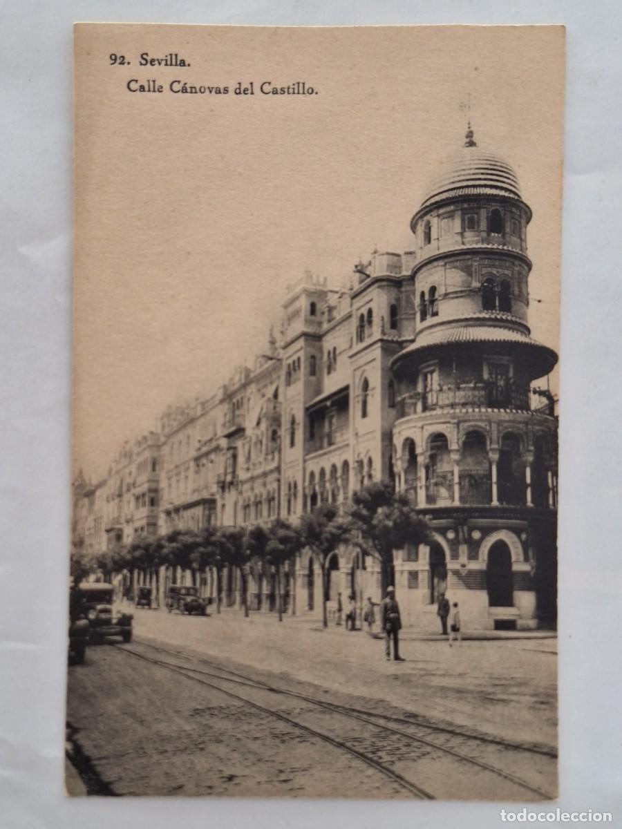 Postales: ANTIGUA POSTAL 92 SEVILLA CALLE CANOVAS DEL CASTILLO COLECCION BARREIRO RV 2877