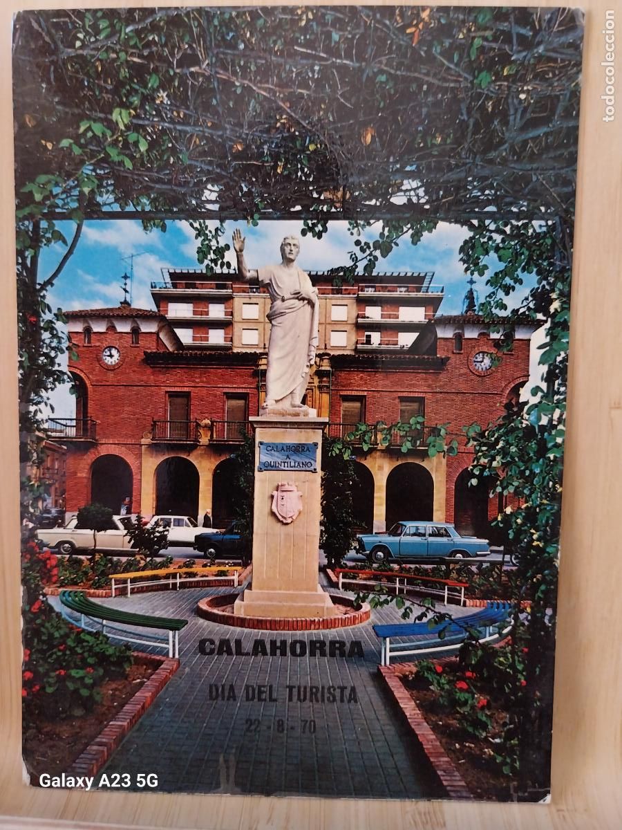 Postales: CALAHORRA DIA DEL TURISTA A&Ntilde;O 1970 MONUMENTO MARCO FABIO ED SICILIA 6 SC ORIGINAL SOBADO