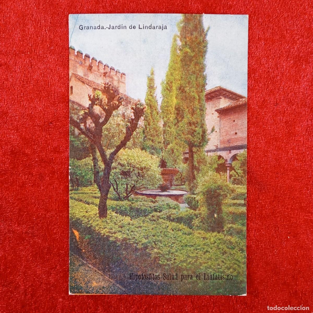 Postales: POSTAL - GRANADA - JARD&Iacute;N DE LINDARAJA - HIPOFOSFITOS SALUD PARA EL LINFATISMO - RAR&Iacute;SIMA / 797
