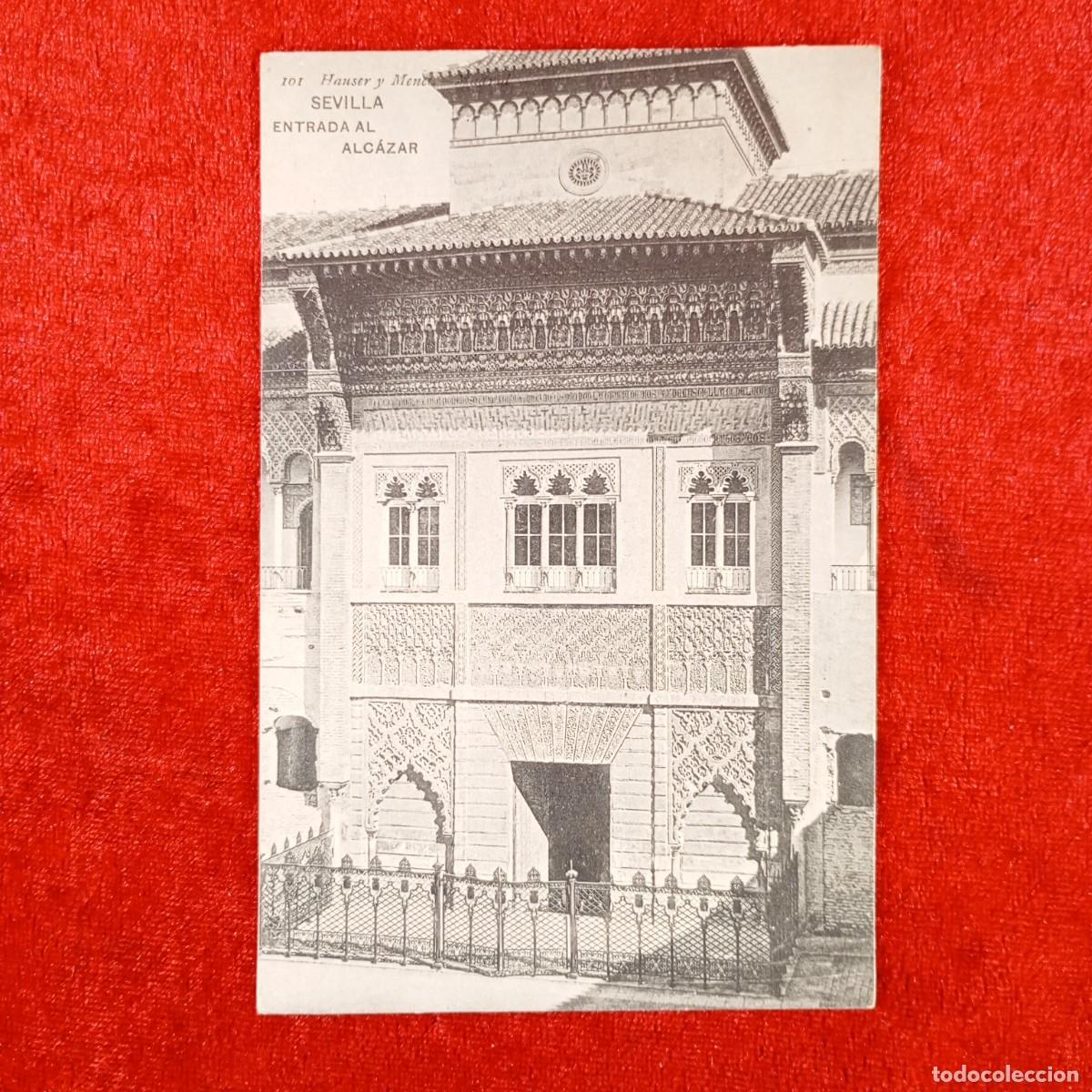 Postales: POSTAL - SEVILLA - ENTRADA AL ALC&Aacute;ZAR - HAUSER Y MENET, MADRID - 101 - RAR&Iacute;SIMA / 1229