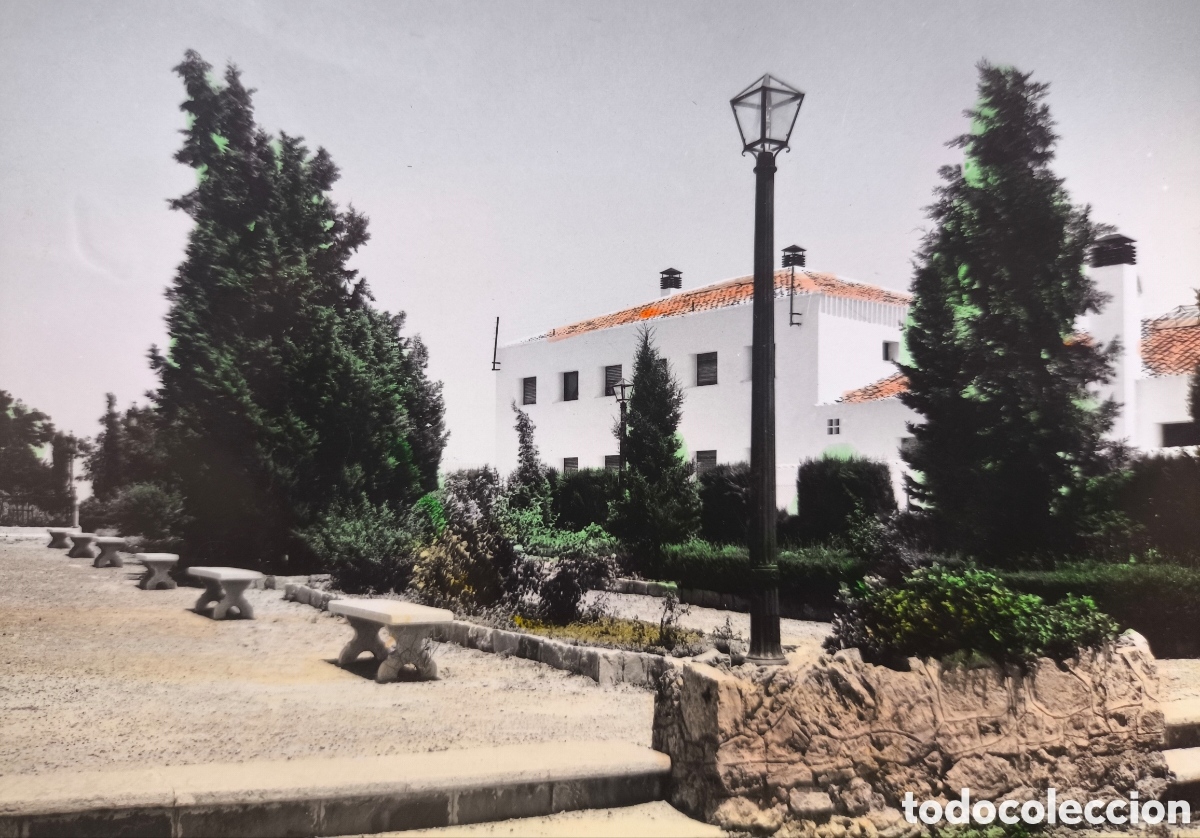 Postales: ANTEQUERA JARD&Iacute;N SAGRADO CORAZ&Oacute;N POSTAL COLOREADA C. 1960