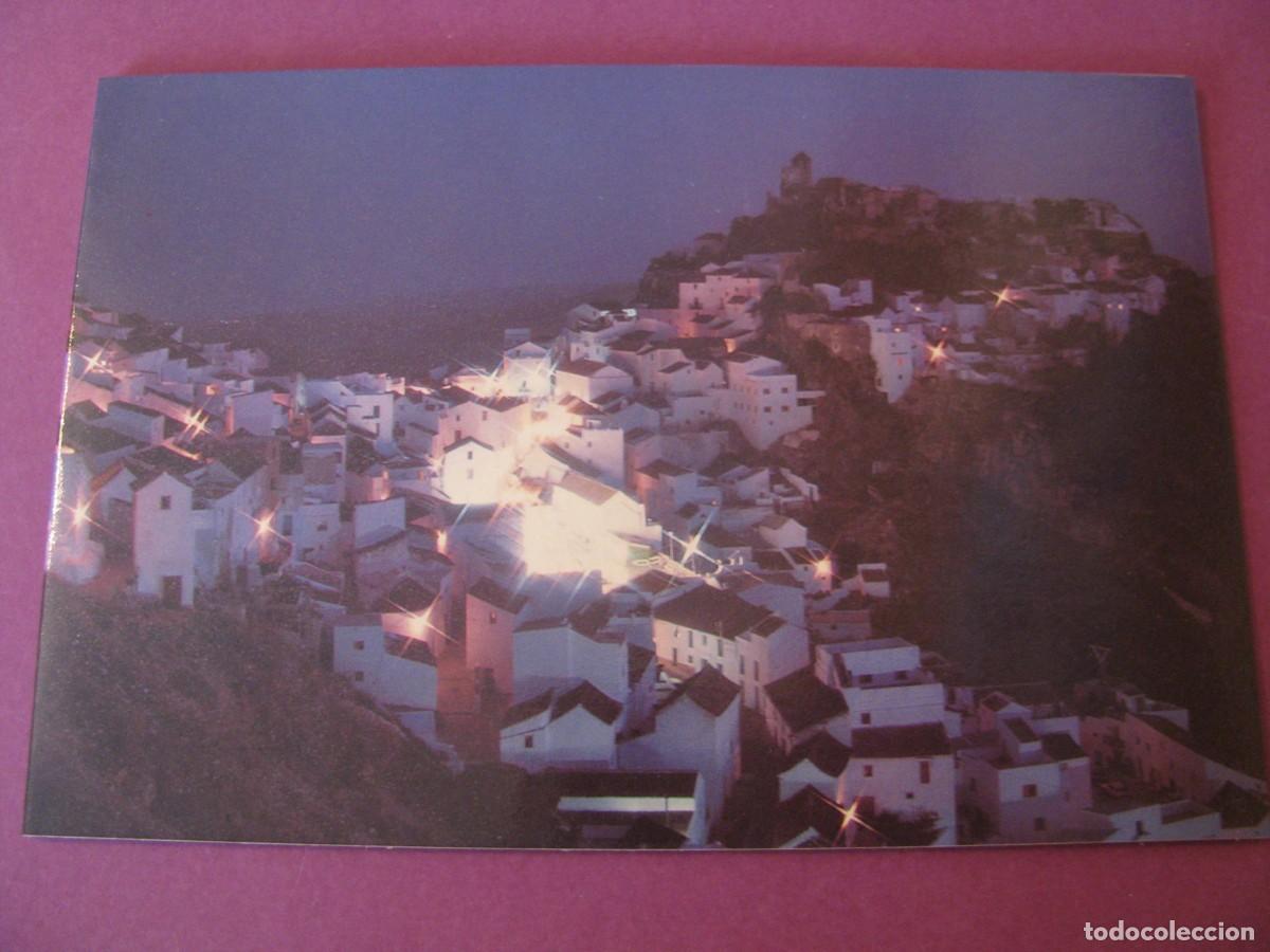 Postales: POSTAL DIPTICA DE FOTOGRAFO MICHAEL LEWIN 1992. SERIE PAISAJES ANDALUCES. CASARES, PUEBLO NOCHE