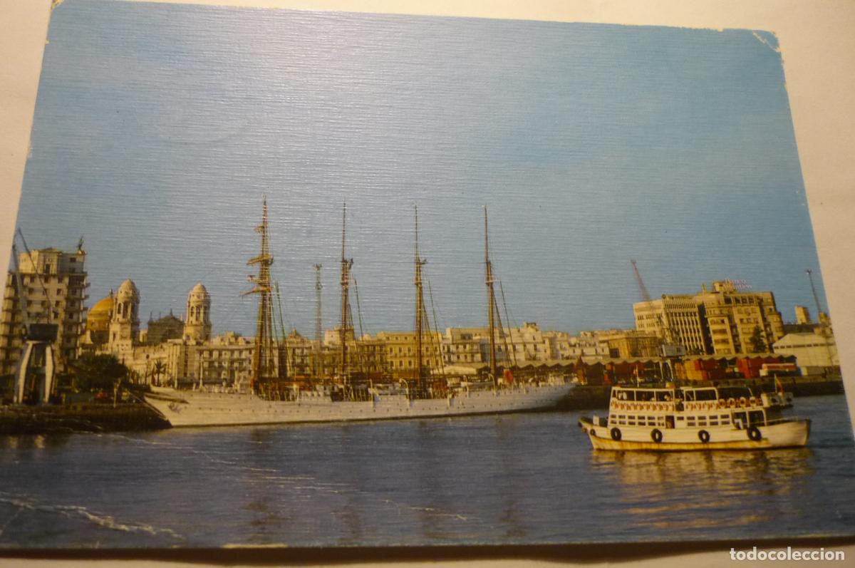 Postales: postal cadiz puerto juan sebastian elcano.-circulada