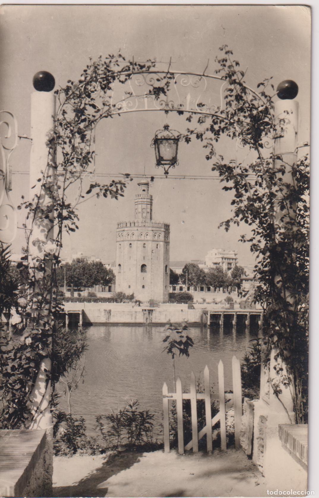 Postales: SEVILLA, TORRE DEL ORO - HELIOTIPIA ARTISTICA ESPA&Ntilde;OLA 28 - CIRCULADA 1961