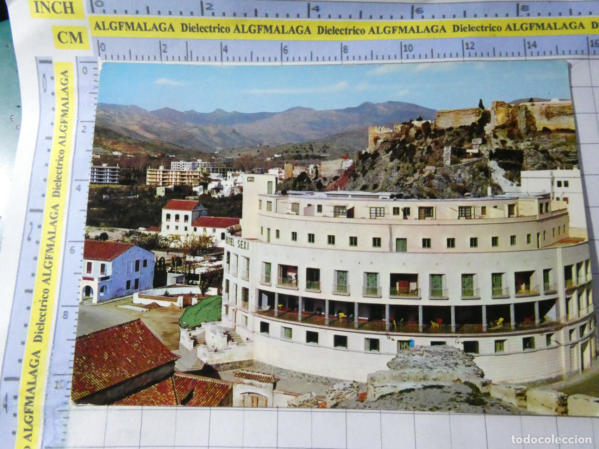 Postales: POSTAL DE GRANADA. ALMU&Ntilde;&Eacute;CAR. A&Ntilde;O 1965. CASTILLO Y HOTEL SEXI 113 GALLEGOS. 807