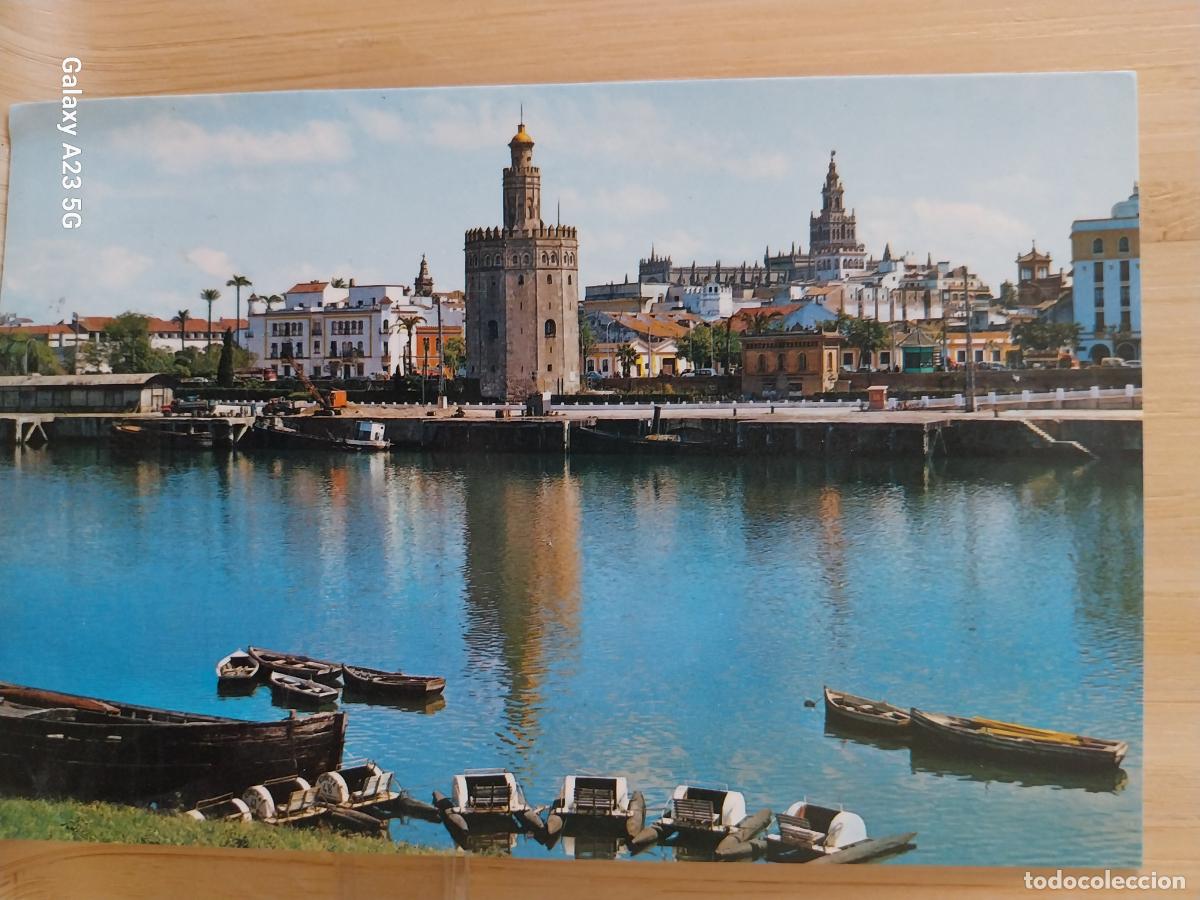 Postales: RIO GUADALQUIVIR Y TORRE DEL ORO SEVILLA ED RC CIRCULADA A&Ntilde;OS 80