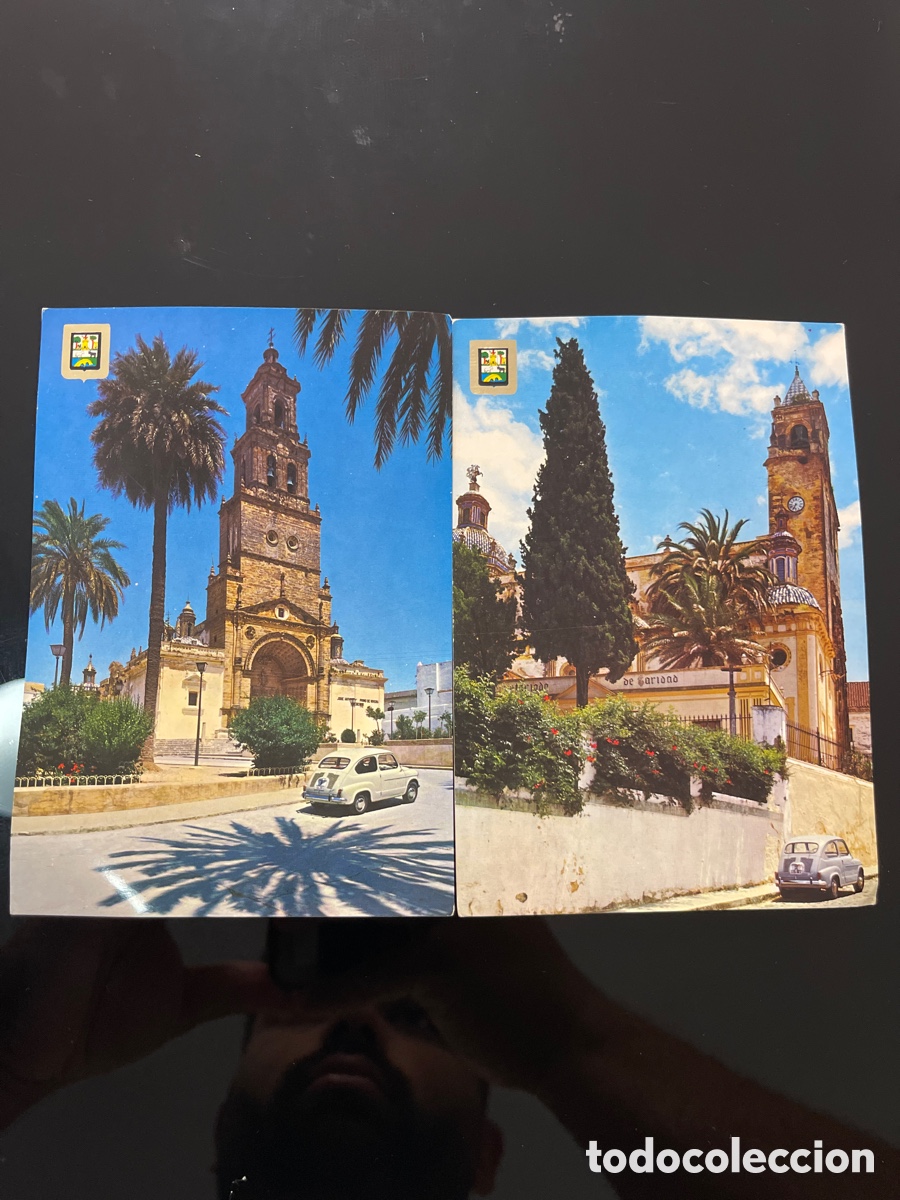 Postales: 2 postales de Utrera Santa Maria y Santiago