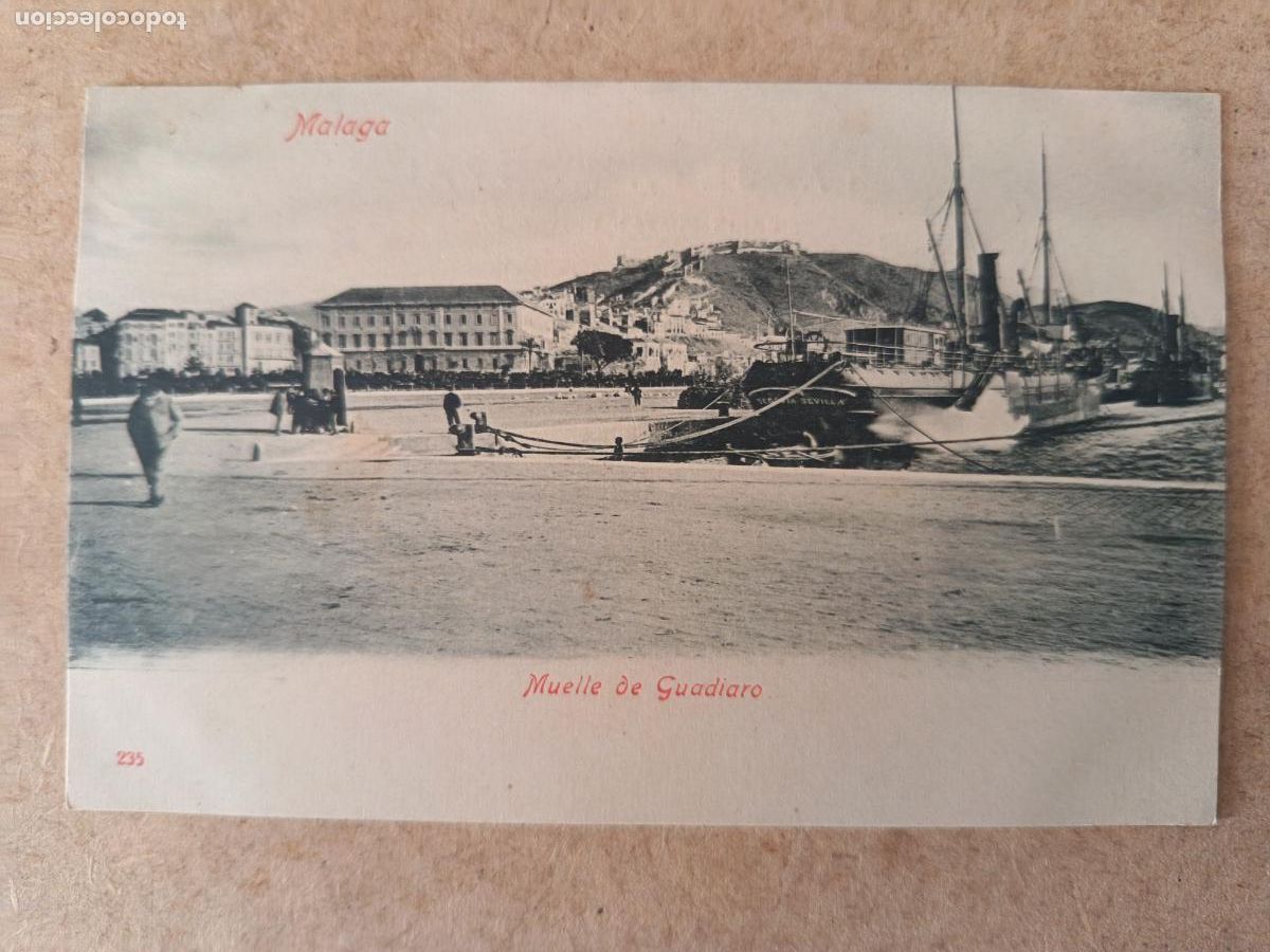 Postales: MALAGA. N&ordm; 235. MUELLE DE GUADIARO. DORSO SIN DIVIDIR.