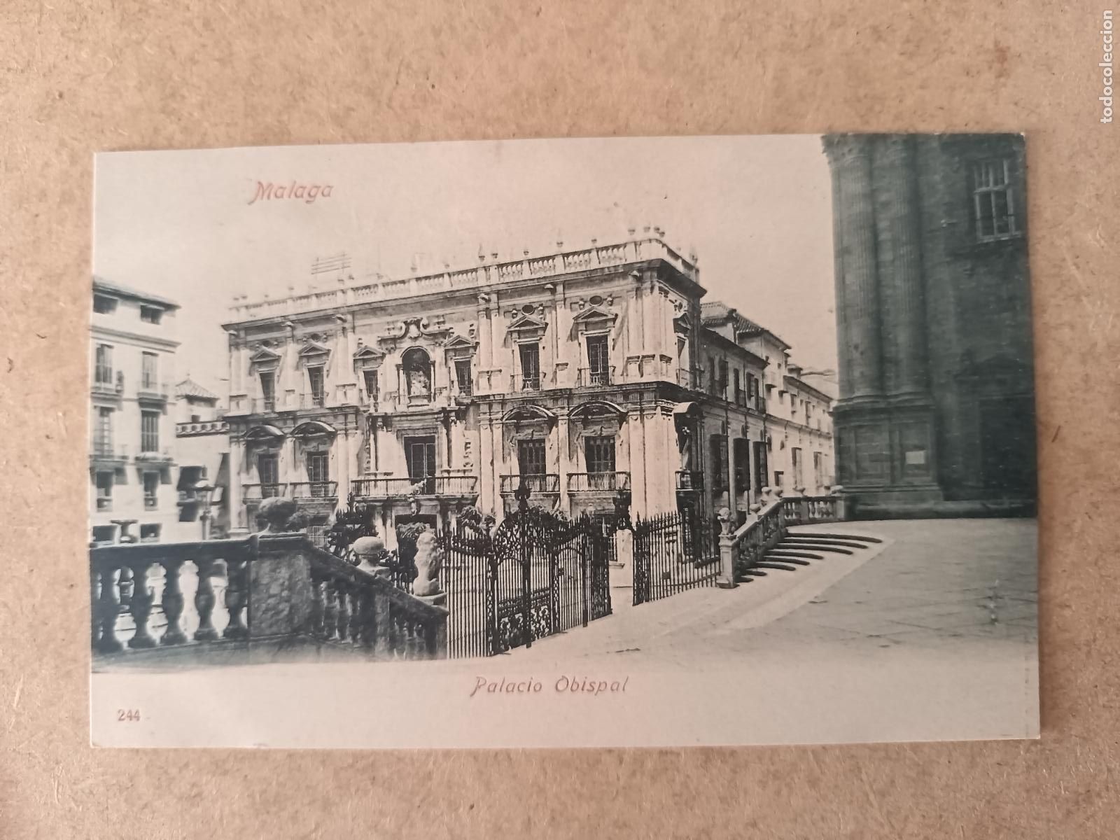 Postales: MALAGA. N&ordm; 244. PALACIO OBISPAL. DORSO SIN DIVIDIR.