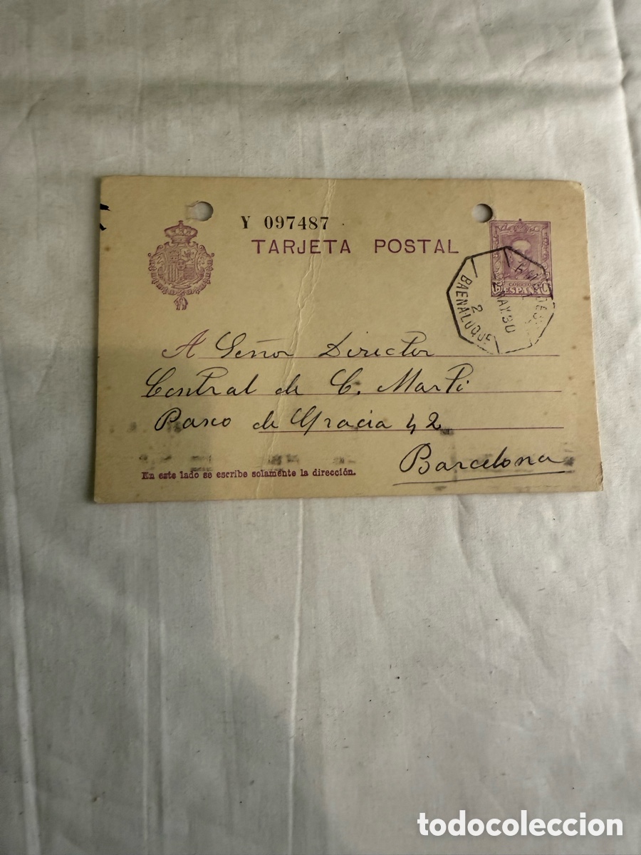 Postales: Entero Postal Alfonso XIII Circulado Martos Ja&eacute;n 1930 Original de la &eacute;poca