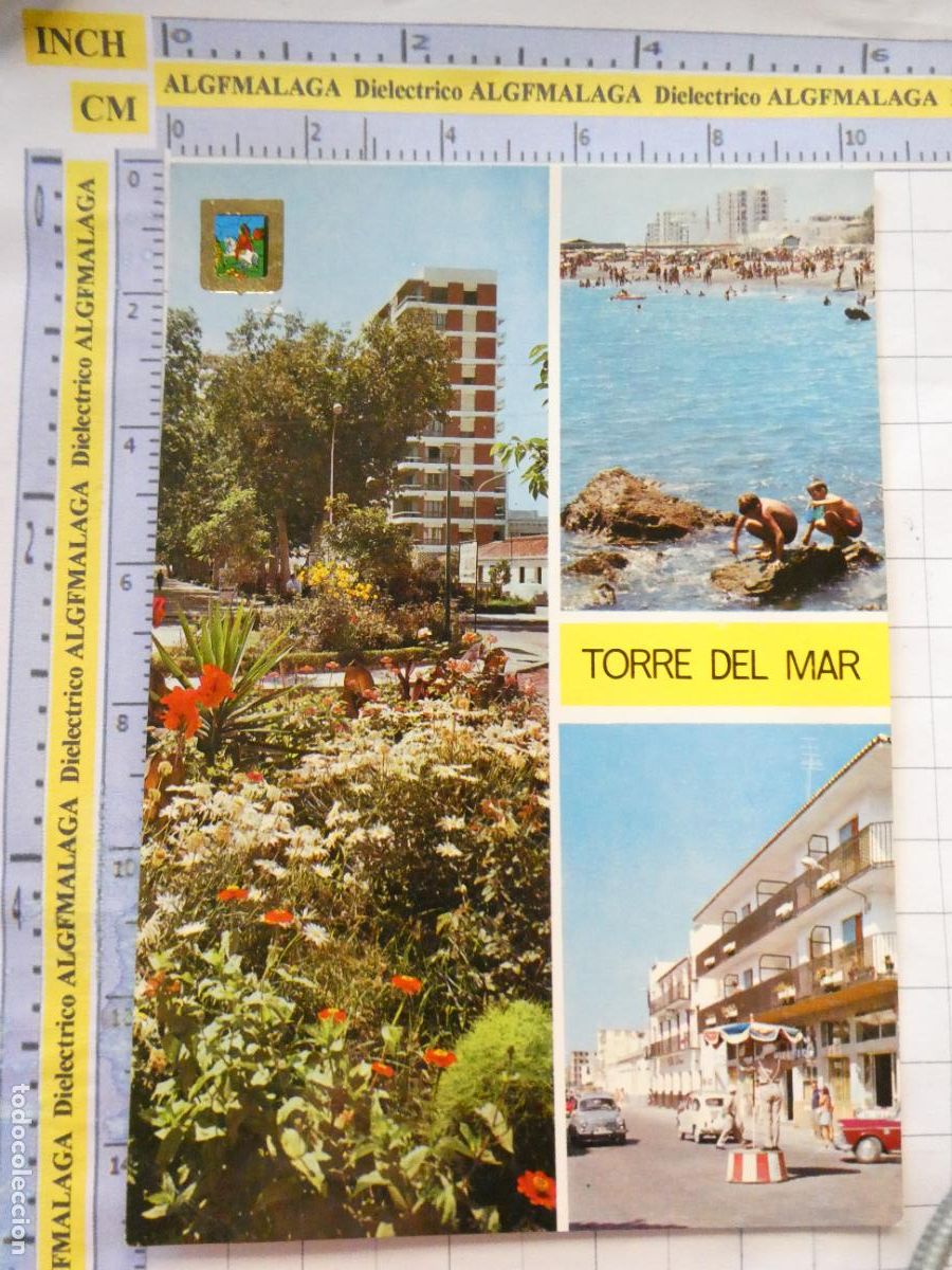 Postales: POSTAL DE M&Aacute;LAGA. A&Ntilde;O 1968. TORRE DEL MAR. JARDINES PLAYA VISTA PARCIAL 5 ESCUDO ORO. 2528