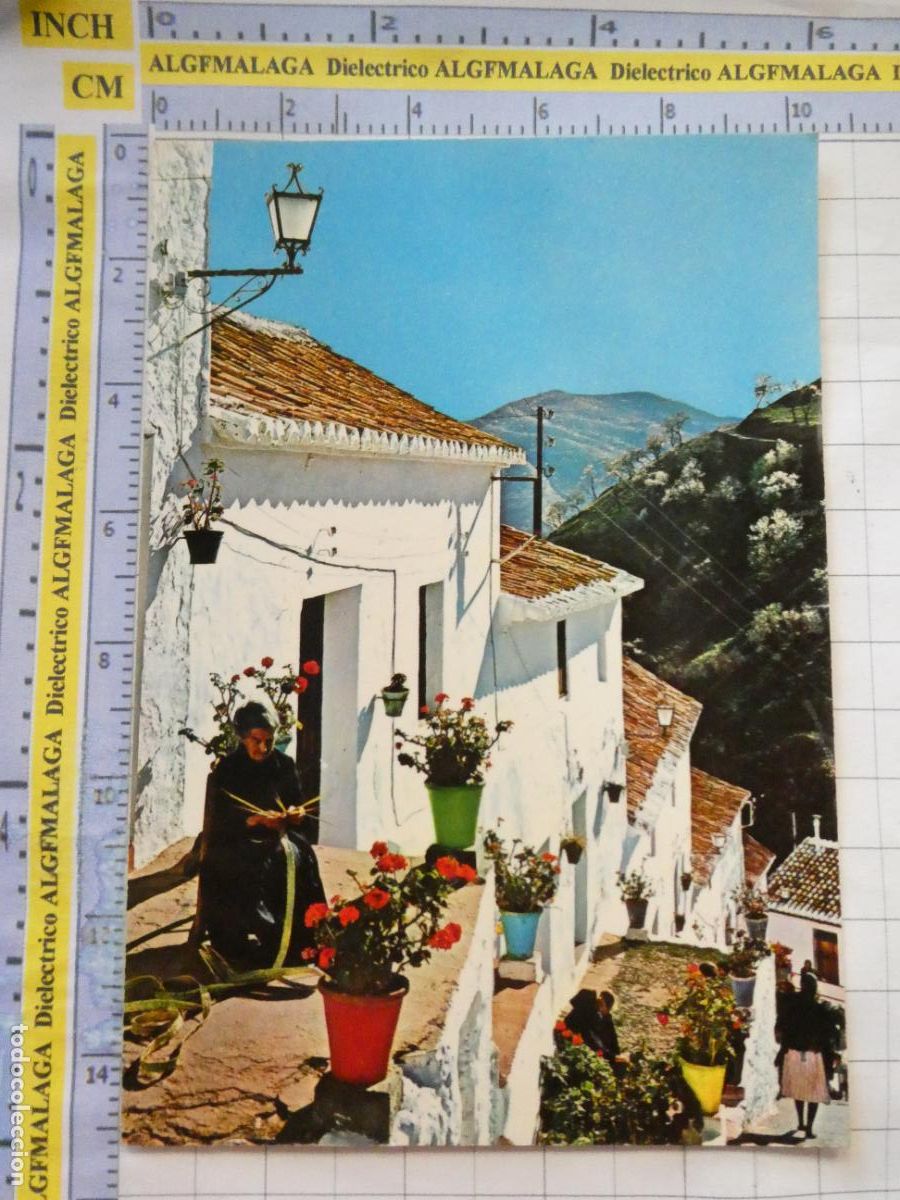 Postales: POSTAL DE M&Aacute;LAGA. A&Ntilde;O 1967. &Aacute;LORA CALLE NEGRILLOS MUJER TEJIENDO PALMA. 5703 BEASCOA. 2530