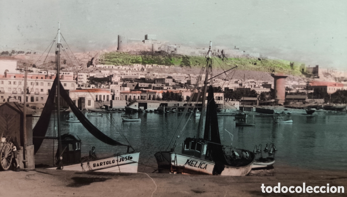 Postales: ALMER&Iacute;A PUERTO POSTAL COLOREADA C. 1955